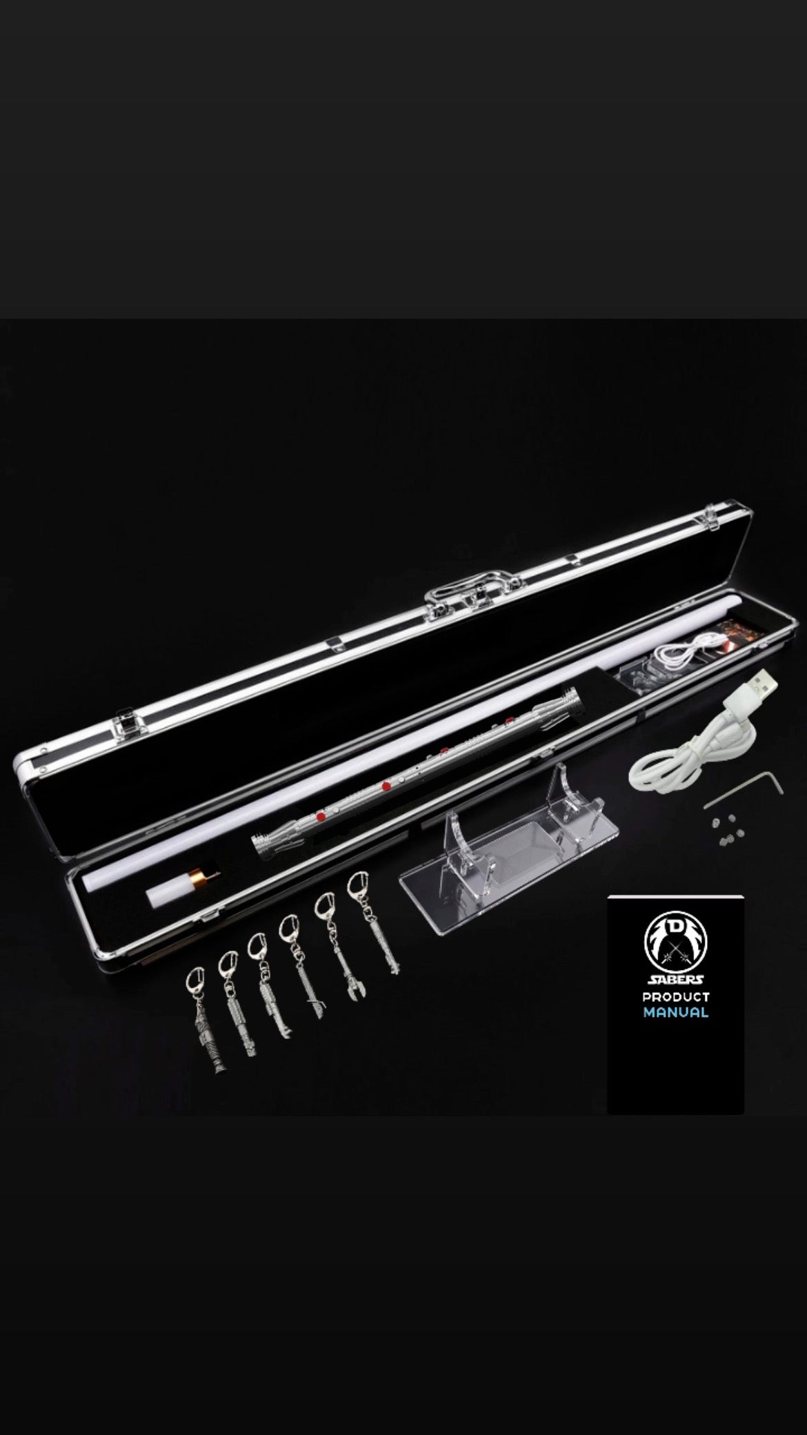 THE DARTH MAUL DOUBLE LIGHTSABER SABER STAFF (WEATHERED)