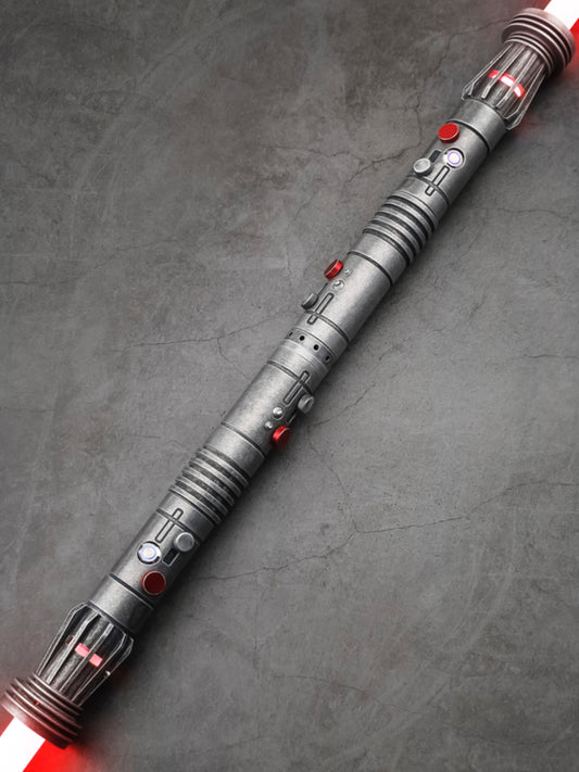 THE DARTH MAUL DOUBLE LIGHTSABER SABER STAFF (WEATHERED)